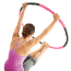 Deuser Hula Hoop, Frau mit Hula Hoop in schwarz und pink bei Sportübung
